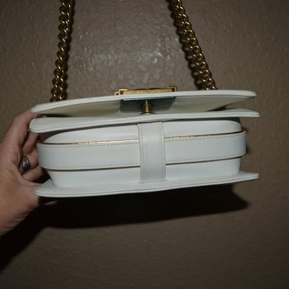 Chanel White Braided Leather Boy Bag Chain Strap Crossbody Shoulder Handbag